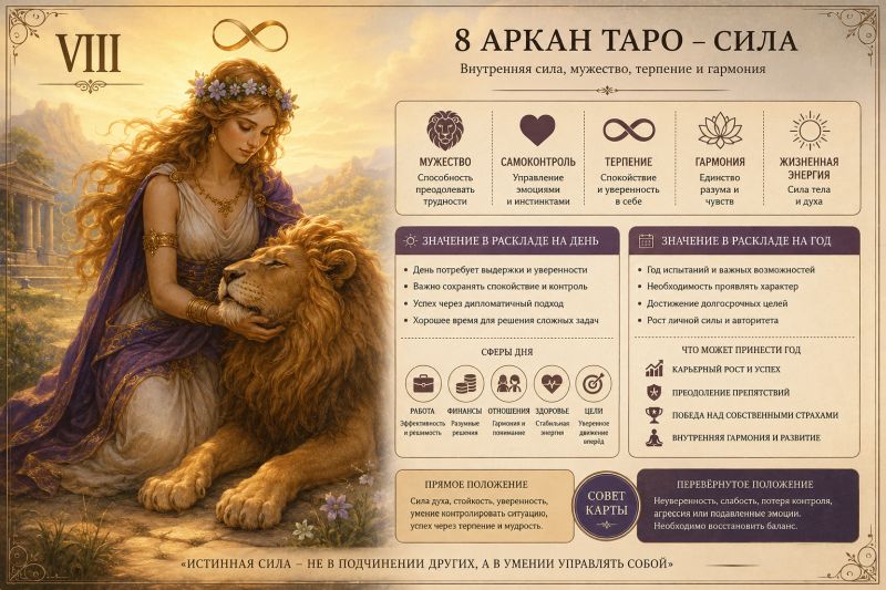 8 Аркан Таро и его значение в раскладах